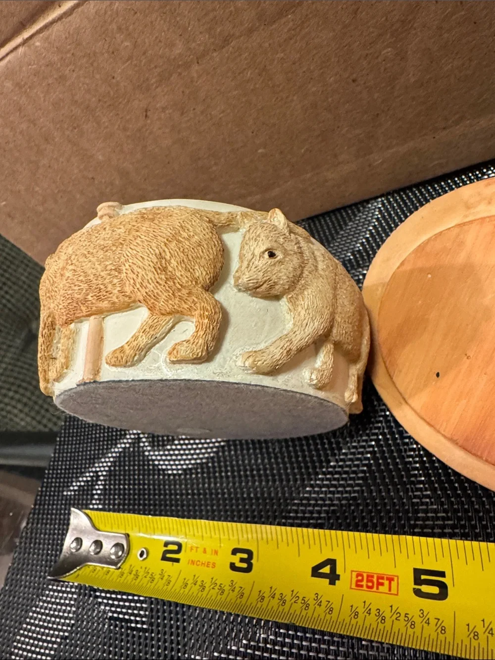 Decorative Small Pet Trinket Box with Sleeping Cat - Cream